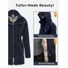 imageSaphiRose Womens Long Hooded Rain Jacket Outdoor Raincoat WindbreakerNavy Blue