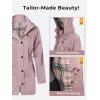 imageSaphiRose Womens Long Hooded Rain Jacket Outdoor Raincoat WindbreakerPink