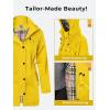imageSaphiRose Womens Long Hooded Rain Jacket Outdoor Raincoat WindbreakerYellow