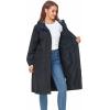 imageSaphiRose Womens Long Rain Jacket Waterproof Lightweight Hooded RaincoatBlack