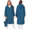 imageSaphiRose Womens Long Rain Jacket Waterproof Lightweight Hooded RaincoatDeepblue