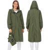 imageSaphiRose Womens Long Rain Jacket Waterproof Lightweight Hooded RaincoatGreen
