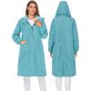 imageSaphiRose Womens Long Rain Jacket Waterproof Lightweight Hooded RaincoatLightblue