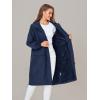 imageSaphiRose Womens Long Rain Jacket Waterproof Lightweight Hooded RaincoatNavy