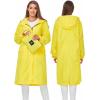 imageSaphiRose Womens Long Rain Jacket Waterproof Lightweight Hooded RaincoatYellow