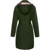 imageSaphiRose Womens WaterResistant Trench Coat DoubleBreasted Long Peacoat with Removable HoodArmy Green
