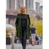 imageSaphiRose Womens WaterResistant Trench Coat DoubleBreasted Long Peacoat with Removable HoodArmy Green
