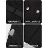 imageSaphiRose Womens WaterResistant Trench Coat DoubleBreasted Long Peacoat with Removable HoodBlack