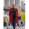 imageSaphiRose Womens WaterResistant Trench Coat DoubleBreasted Long Peacoat with Removable HoodBurgundy