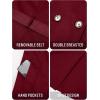 imageSaphiRose Womens WaterResistant Trench Coat DoubleBreasted Long Peacoat with Removable HoodBurgundy