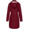 imageSaphiRose Womens WaterResistant Trench Coat DoubleBreasted Long Peacoat with Removable HoodBurgundy