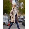 imageSaphiRose Womens WaterResistant Trench Coat DoubleBreasted Long Peacoat with Removable HoodKhaki