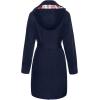 imageSaphiRose Womens WaterResistant Trench Coat DoubleBreasted Long Peacoat with Removable HoodNavy