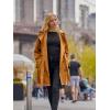 imageSaphiRose Womens WaterResistant Trench Coat DoubleBreasted Long Peacoat with Removable HoodTan