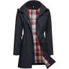 imageSaphiRose Womens Waterproof Rain Jacket Lightweight Raincoat Hooded Windbreaker Trench CoatBlack