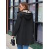 imageSaphiRose Womens Waterproof Rain Jacket Lightweight Raincoat Hooded Windbreaker Trench CoatBlack