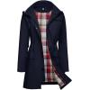 imageSaphiRose Womens Waterproof Rain Jacket Lightweight Raincoat Hooded Windbreaker Trench CoatNavy