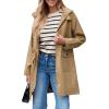 imageSaphiRose Womens Waterproof Rain Jacket Lightweight Raincoat Hooded Windbreaker Trench CoatTan