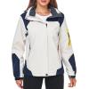 imageSaphiRose Womens Waterproof Rain jacket Lightweight Active Outdoor Raincoat with Removable HoodBeige