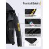 imageSaphiRose Womens Waterproof Rain jacket Lightweight Active Outdoor Raincoat with Removable HoodBlackyellow