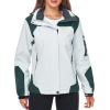 imageSaphiRose Womens Waterproof Rain jacket Lightweight Active Outdoor Raincoat with Removable HoodLight Green