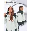imageSaphiRose Womens Waterproof Rain jacket Lightweight Active Outdoor Raincoat with Removable HoodLight Green