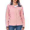 imageSaphiRose Womens Waterproof Rain jacket Lightweight Active Outdoor Raincoat with Removable HoodPink02