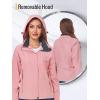 imageSaphiRose Womens Waterproof Rain jacket Lightweight Active Outdoor Raincoat with Removable HoodPink02