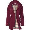 imageSaphiRose Womens Long Hooded Rain Jacket Outdoor Raincoat WindbreakerBurgundy