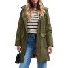 imageSaphiRose Womens Waterproof Rain Jacket Lightweight Raincoat Hooded Windbreaker Trench CoatArmy Green
