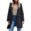 imageSaphiRose Womens Waterproof Rain Jacket Lightweight Raincoat Hooded Windbreaker Trench CoatBlack