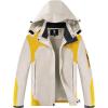 imageSaphiRose Womens Waterproof Rain jacket Lightweight Active Outdoor Raincoat with Removable HoodYellow
