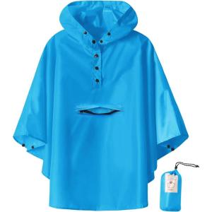 imageSaphiRose Lightweight Kids Rain Poncho Jacket Waterproof Outwear Rain CoatBlue