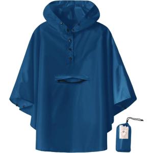 imageSaphiRose Lightweight Kids Rain Poncho Jacket Waterproof Outwear Rain CoatNavy
