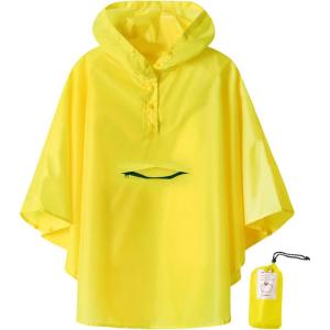 imageSaphiRose Lightweight Kids Rain Poncho Jacket Waterproof Outwear Rain CoatYellow