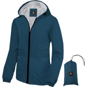 imageSaphiRose Lightweight Rain Jacket Women Waterproof Breathable Raincoat Packable Hooded WindbreakerDeep Blue