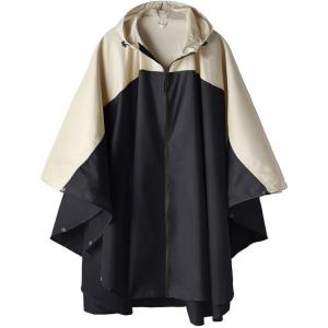 imageSaphiRose Unisex Rain Poncho Hooded Waterproof Raincoat for Adults WomenAblackwhite