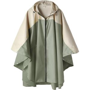 imageSaphiRose Unisex Rain Poncho Hooded Waterproof Raincoat for Adults WomenAlight Greenwhite