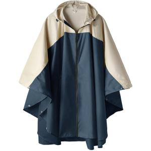 imageSaphiRose Unisex Rain Poncho Hooded Waterproof Raincoat for Adults WomenAnavywhite