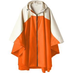 imageSaphiRose Unisex Rain Poncho Hooded Waterproof Raincoat for Adults WomenAorangewhite