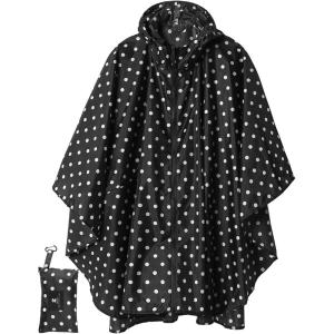 imageSaphiRose Unisex Rain Poncho Raincoat Hooded for Adults Women with PocketsBlack Point