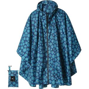 imageSaphiRose Unisex Rain Poncho Raincoat Hooded for Adults Women with PocketsBlue Cloak