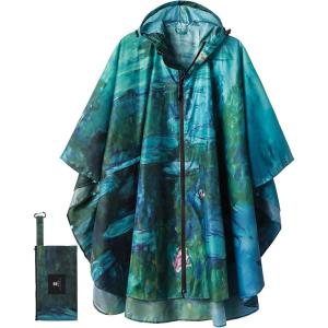 imageSaphiRose Unisex Rain Poncho Raincoat Hooded for Adults Women with PocketsMonet Water Lilies