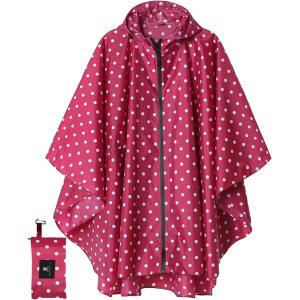 imageSaphiRose Unisex Rain Poncho Raincoat Hooded for Adults Women with PocketsPink Point