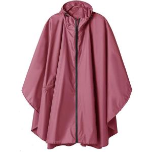 imageSaphiRose Unisex Rain Poncho Raincoat Hooded for Adults Women with PocketsRose Red