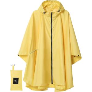 imageSaphiRose Unisex Rain Poncho Raincoat Hooded for Adults Women with PocketsYellow