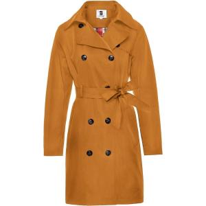 imageSaphiRose Womens WaterResistant Trench Coat DoubleBreasted Long Peacoat with Removable HoodTan