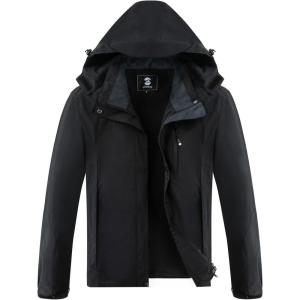 imageSaphiRose Womens Waterproof Rain jacket Lightweight Active Outdoor Raincoat with Removable HoodBlack