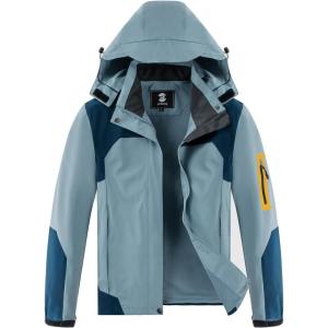 imageSaphiRose Womens Waterproof Rain jacket Lightweight Active Outdoor Raincoat with Removable HoodBlue