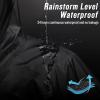 imageMens Long Hooded Safety Rain Jacket Waterproof Emergency Raincoat PonchoBlack